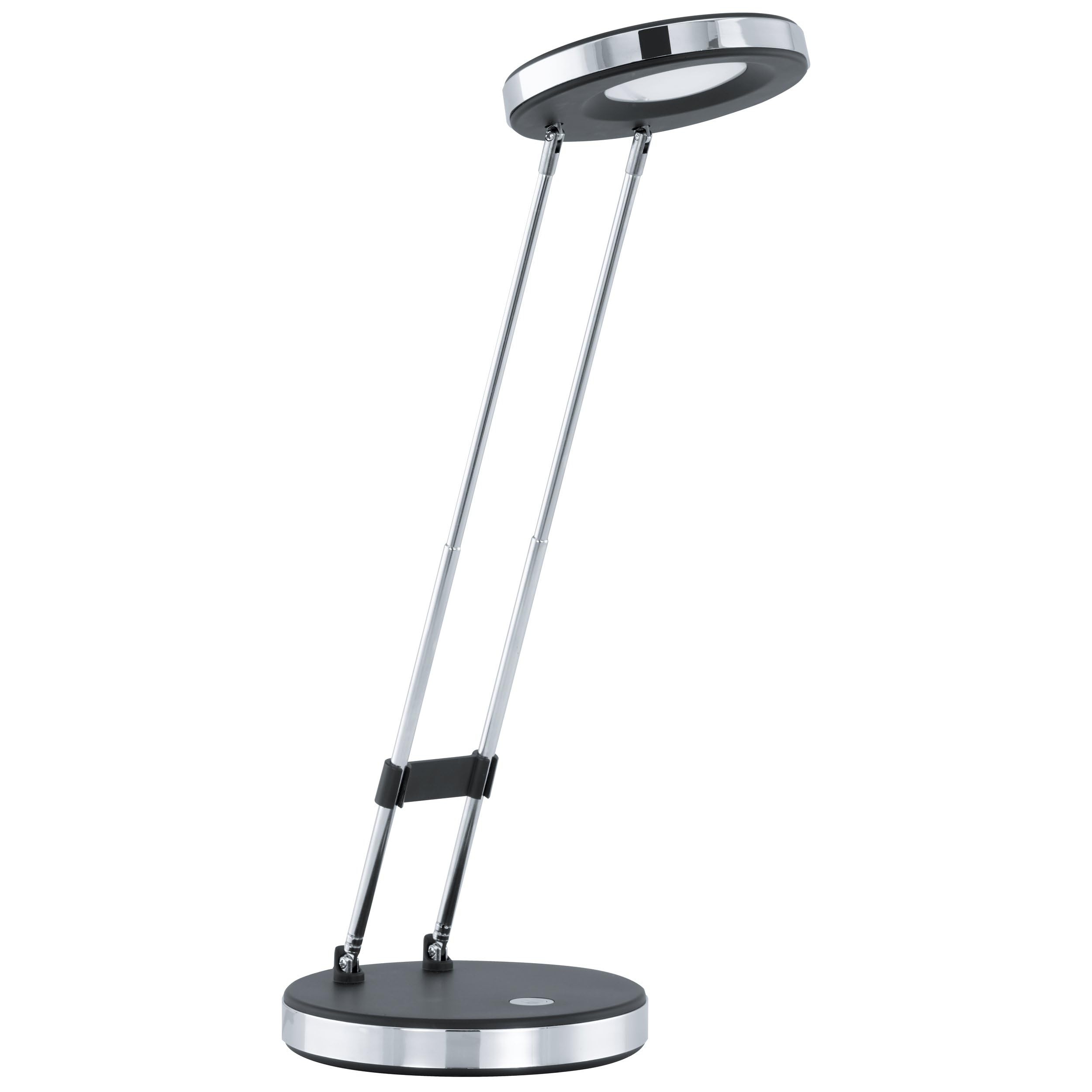 Eglo LED Modern Chrome/Black Touch Switch Desk Lamp 'GEXO'