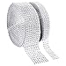 1 Roll 8 Row 10 Yard and 1 Roll 4 Row 10 Yard Acrylic Rhinestone Diamond Ribbon for Wedding Cakes, Birthday Decorations, Baby Shower Events ,Party Supplies, Arts and Crafts Projects (2 rolls Silver) primary