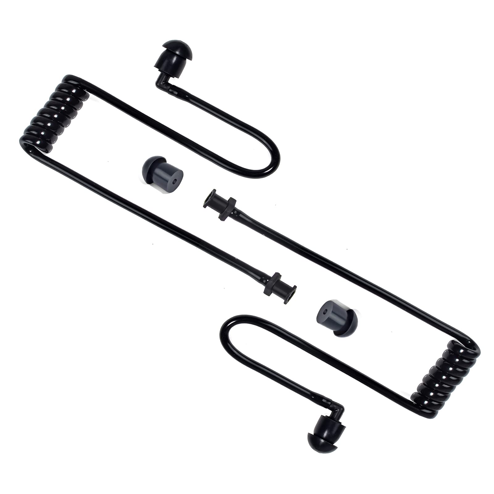 HYSHIKRA Replacement Covert Acoustic Air Coil Audio Tube Compatible with Motorola Kenwood Baofeng Walkie Talkie FBI Security Earpiece Headset (Black, 2 Pack) — image 1