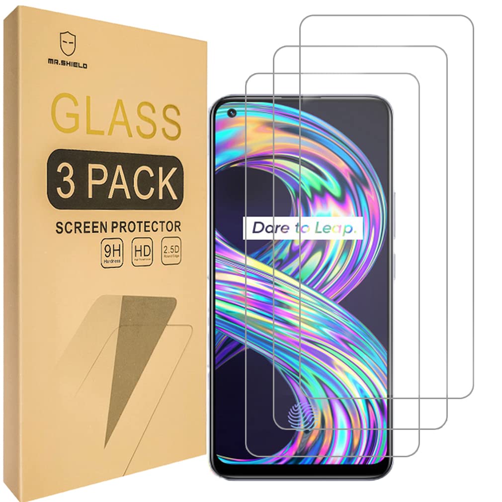 Mr.Shield Screen Protector For Realme 8 4G / Realme 8 Pro (6,4") [Tempered Glass] [9H Hardness] [3-Pack] Screen Protector