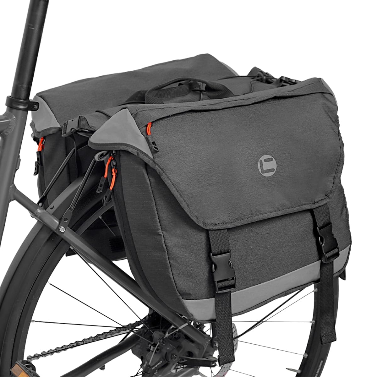 Photo 1 of Bike Panniers, Waterproof Panniers Bike Bags for Rear Rack 25L-35L Expandable – Large Bicycle Saddle Bag with Reflective Strips, Double Panniers Storage Cargo Bag for Cycling Traveling Commuting