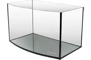 Aquatop EuroStyle Bowfront Aquarium, 6.1-Gallons - Nano Semi-Circle Glass Aquarium, Safe for Freshwater & Saltwater, Desktop Fish Tanks, Panoramic Aquarium Tank, ES-16