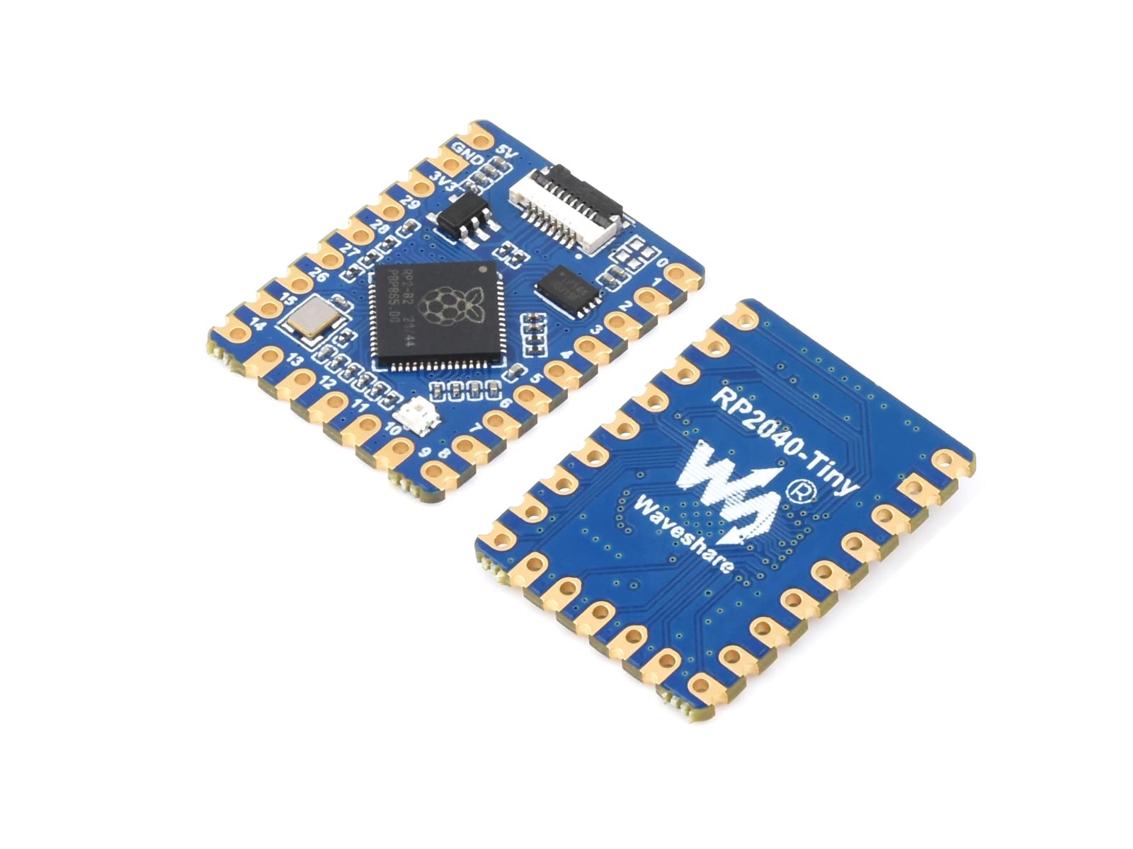 Waveshare RP2040 Development Board Based on Raspberry Pi RP2040 Microcontroller Chip Dual-Core Arm Processor, 20×multi-function GPIO Pins, Support C/C++, MicroPython, Arduino, 23.5 * 18 * 2.1 mm