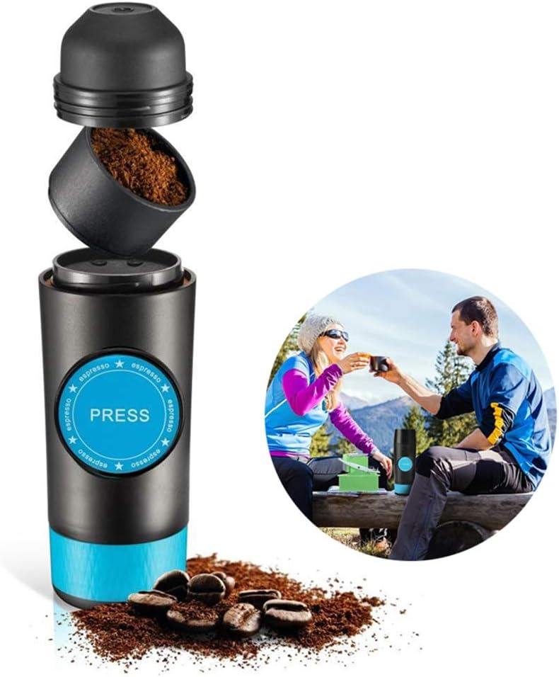 Portable Hand Held Espresso Maker, USB Rechargeable Personal Coffee Maker, Compatible with Capsules and Coffee Powder, for Camping Travel Home and Office