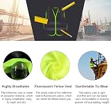 BUZIFU 4 Pcs Reflective Vest High Visibility Safety Waistcoat Fluorescent Night view 4