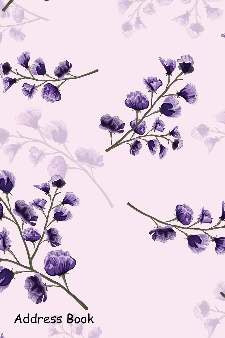 Address Book: For Contacts, Addresses, Phone, Email, Note,Emergency Contacts,Alphabetical Index With Purple Floral Pattern
