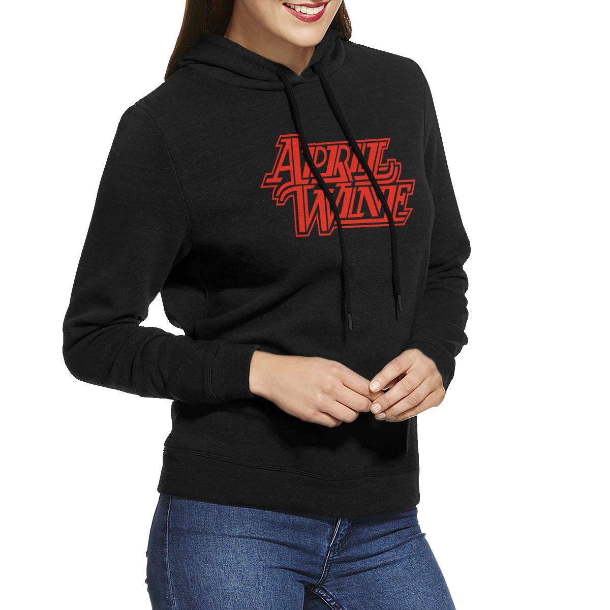 Erman S Shirts Comfortable April Wine Black Hooded Pullover