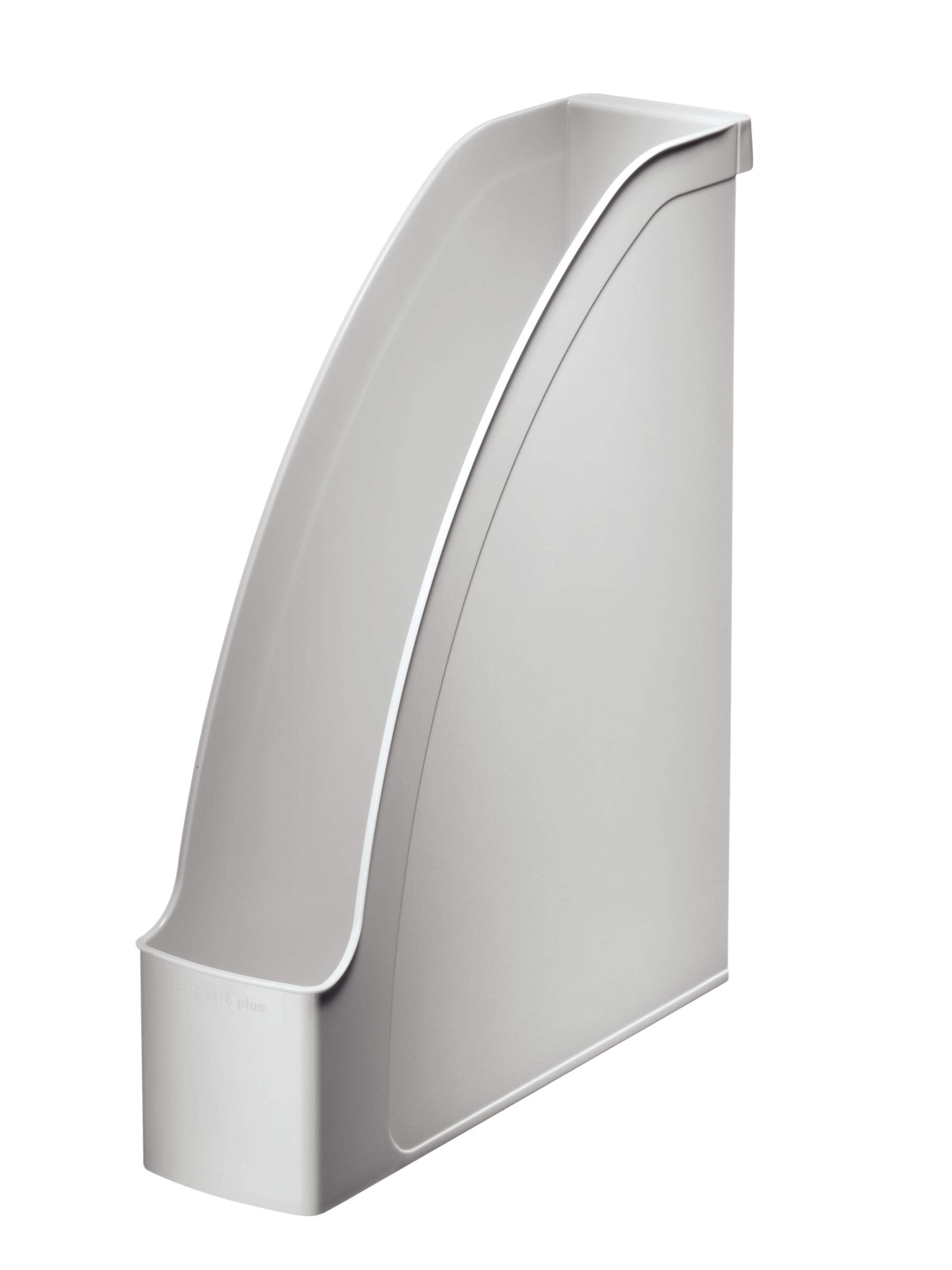 Leitz Magazine File A4, Pack of 6, for Use in Portrait and Landscape Format, Grey, Plus Series, 24760085