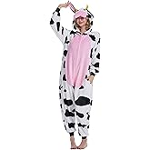 Solvienne Unisex Adult Animal Onesie Pajamas, Men Women Flannel Halloween Cosplay Costume