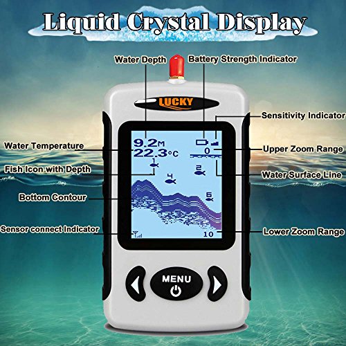 Lucky Wireless Fish Finder Sonar Sensor Portable Sonar Fishfinder LCD