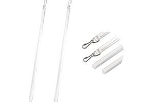 2PCS Curtain Pull Rod,Clear Invisible Curtain Pull Rod with Hook - Drapery Opening and Closing Stick for High Hanging & Heavy