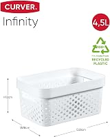 Curver Infinity Dots Rect Storage Boxes Set of 4 4.5 Litre White view 9
