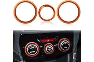 Auovo AC Climate Control Knob Outer Ring Covers for Subaru Crosstrek Accessories 2018-2023 / Impreza 2017-2023/ Forester 2019-2024 Interior for Car Air Condition Switch Control Trim (Sun Orange)