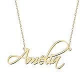 UMAGICBOX Personalized Amelia Name Necklace 18K