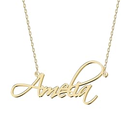 UMAGICBOX Personalized Amelia Name Necklace 18K