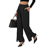 ZAFUL Womens Wide Leg Pants Elastic High Waisted Business Casual Trousers Work Dress Pants with Pockets 2025