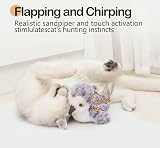 Migipaws Rechargeable Flapping Bird Cat Toy with USB Chargeable Sandpiper Chirp view 2