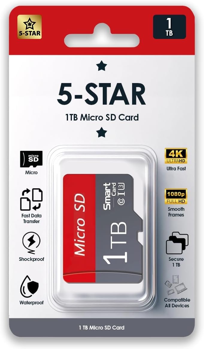 Photo 1 of 1TB Micro SD Card High Speed Class 10 Micro SD SDXC Card with Adapter