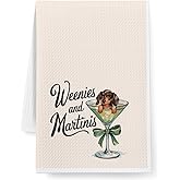 Niyorayna Funny Dachshund Kitchen Dish Towels Gifts for Women,Dog Mom,Weenies and Martinis,Hand Towels for Kitchen Decorative,Wiener Dog Dachshund Kitchen Decor Gifts for Christmas,Birthday -35