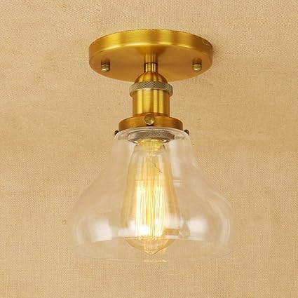 Azwe Glass Lampshade Antique Vintage Ceiling Lamp Industrial