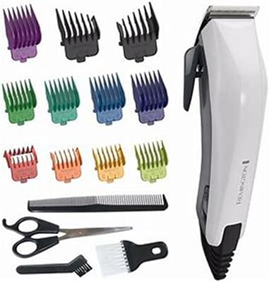 Máquina de Cortar Pelo ColourCut - Cortapelos con Cable, Cuchillas de Acero Inoxidable, 9 Peines, Palanca Selección Longitud, 4 Accesorios: Tijeras, Peine, Cepillo Limpieza y Cuello - HC5035