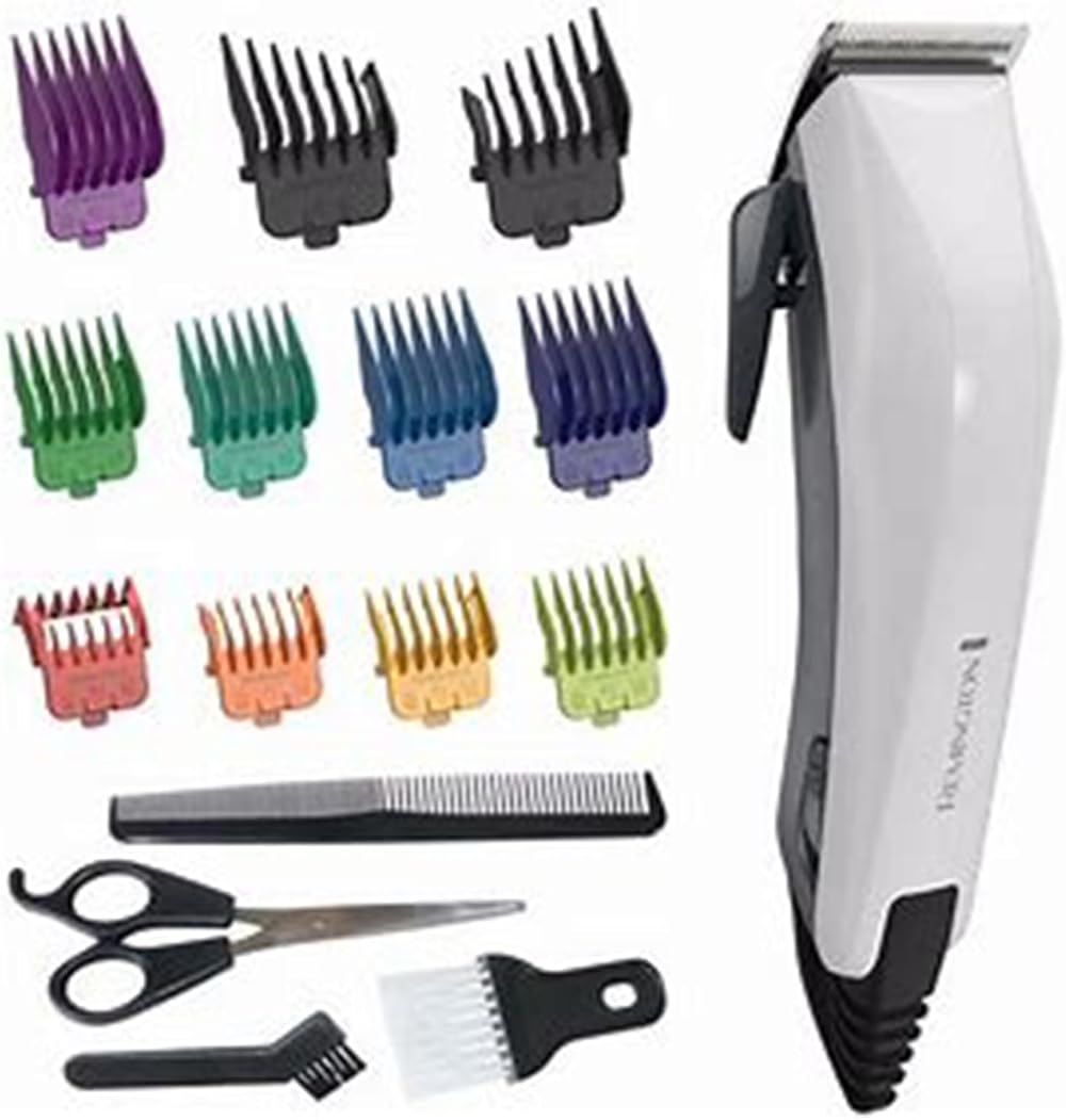 Remington Colour Cut HC5035 Corded Hair Clippers Kit Self Sharpening Blades