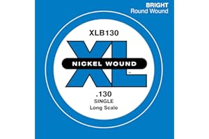 D'Addario XLB130 Nickel Wound Bass Guitar Single String, Long Scale, .130