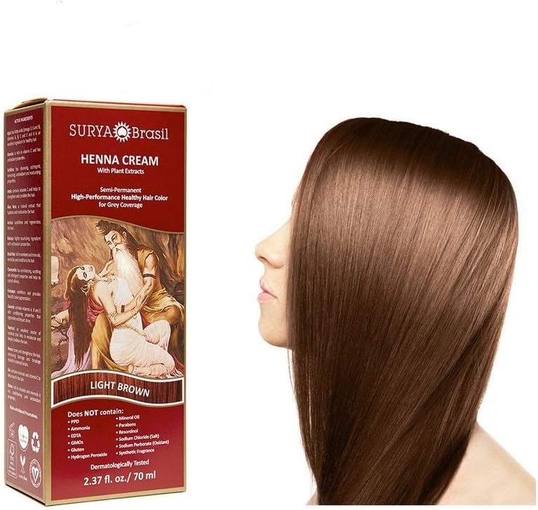 Surya Brasil Henna Cream Hair Coloring Light Brown 2.31 fl oz Amazon.ca Beauty