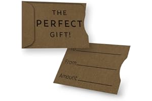 Swipe It Gift Card Holder Paper Sleeves Bulk for Christmas, Holiday, Birthday, Fathers Day, Housewarming, Wedding, Anniversary, Baby Shower, Spa, 100 Pack, Brown Kraft