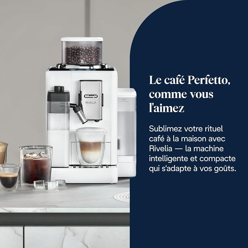 Rivelia - Machine à Café Automatique 16 Boissons Blanche