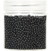 BALABEAD Opaque Black Color Loose Seed Beads About 4000pcs in Box 8/0 Glass Craft Seed Beads for Jewelry Making, Hole 0.7mm (Black)