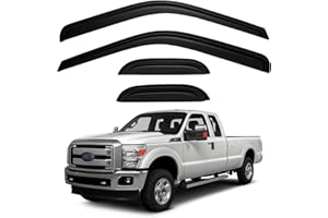 CXDAR Window Rain Guards Visors for 1999-2016 Ford F250 F350 F450 Super Duty Extended Cab, Window Vent Wind Shades Deflectors for 99-16 F-250 F-350 F-450 SuperCab