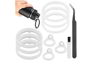 AYWFEY 11Pcs Silicone Bottle Gasket Replacement Compatible with Thermoflask Water Bottle 24oz, 32oz, 40oz & 64oz+ Cleaning Brush + Elbow Tweezers, Lid Sealing O Rings Replacement Bottle Accessories, 3 Sets