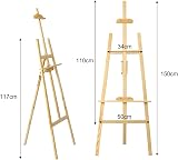 Trintion Table Easel Box Art Supplies Box Wooden Adjustable Foldable Desk Easel view 2