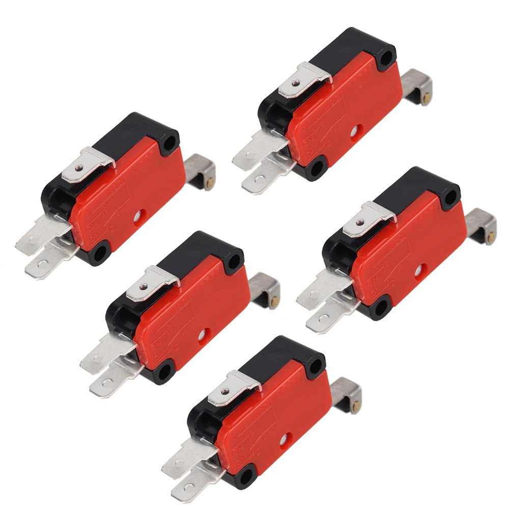 BQLZR Micro Limit Switch V-156-1C25 Long Roll Hinge Lever Arm Momentary SPDT Snap Action LOT Pack of 5