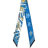 COtheSumay 100% Mulberry Silk Scarf for Handbags,Bags, and Purses,1Pcs 2"x35" Hair Ribbon Skinny Neck Scarves for Women