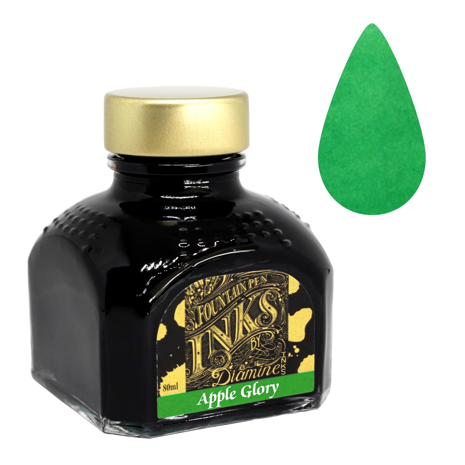 Diamine Ink Bottles - Choose Colour & Bottle Size 80ml/250ml/500ml, Perfect for Artists, Writers, Schools, Large Workplaces (80ml, Apple Glory) — image 1