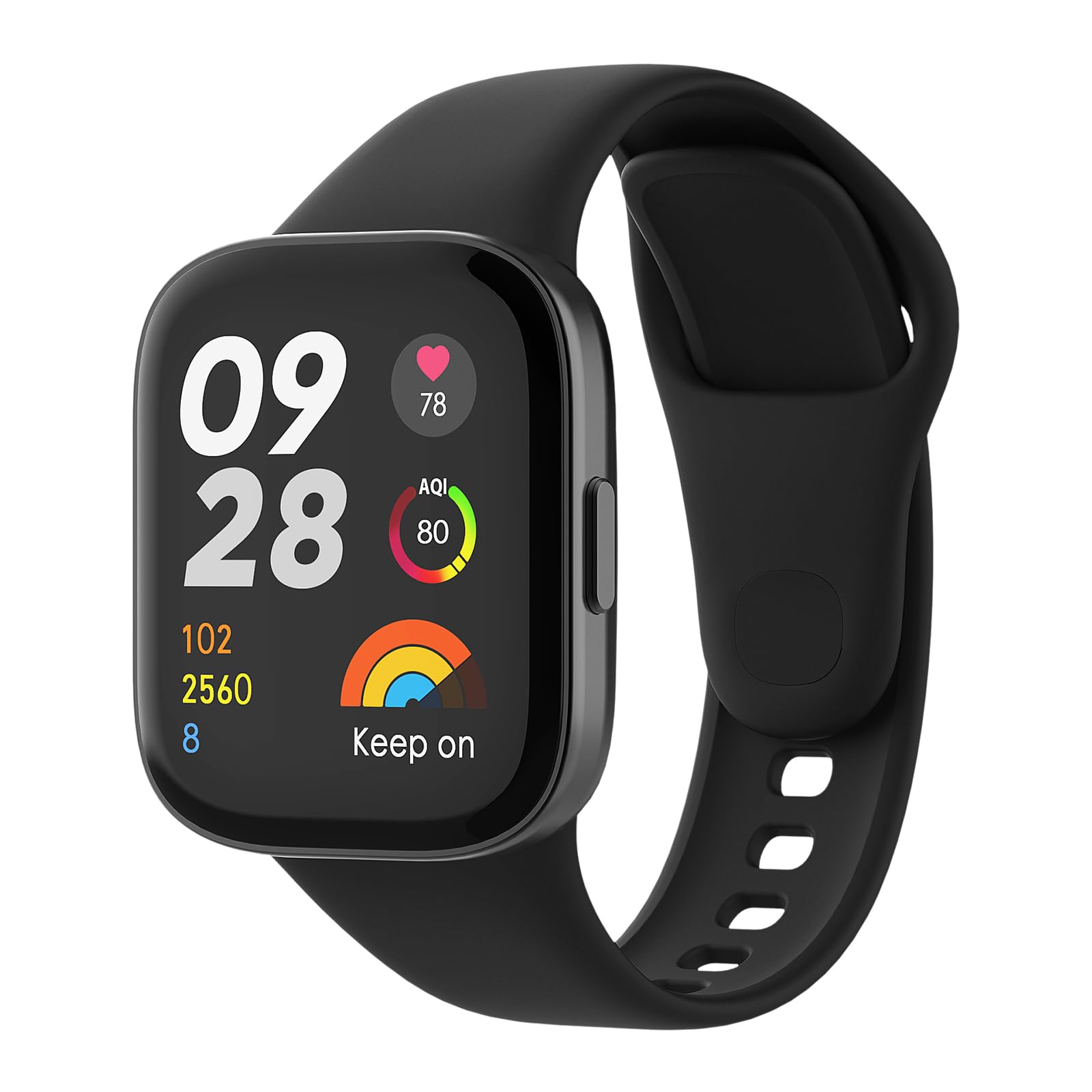 MoKo Watch Strap Compatible with Xiaomi Redmi Watch 3, Soft Silicone Black Sport Wristband — image 1