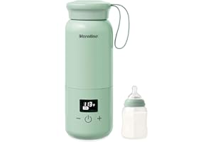 Veroline Portable Bottle Warmer for Travel, 10 Oz Baby Botle Warmer with Adjustable Temp & Keep Warm for Formula, Breastmilk, Super Fast Charging & Cordless Milk Warmer, Rechargeable Water Warmer