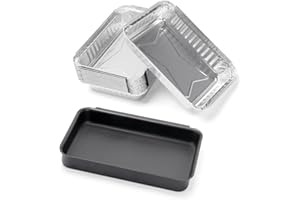 QuliMetal 93305 Catch Pan with 20 Pack 6415 Drip Pans for Weber Genesis II 3 Burners & Spirit 2/3 Burners, Genesis Silver/Gold/Platinum,1000-5500, Summit Grills, Disposable Aluminum Foil Grease Trays