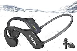 AHEYE Bone Conduction Headphones, IP68 Swimming Headphones Built-in MP3 32G Memory, Bluetooth 5.3 Open Ear Headphones Large Capacity Battery, Waterproof Sports Earphones for Swimming, Running, Cycling