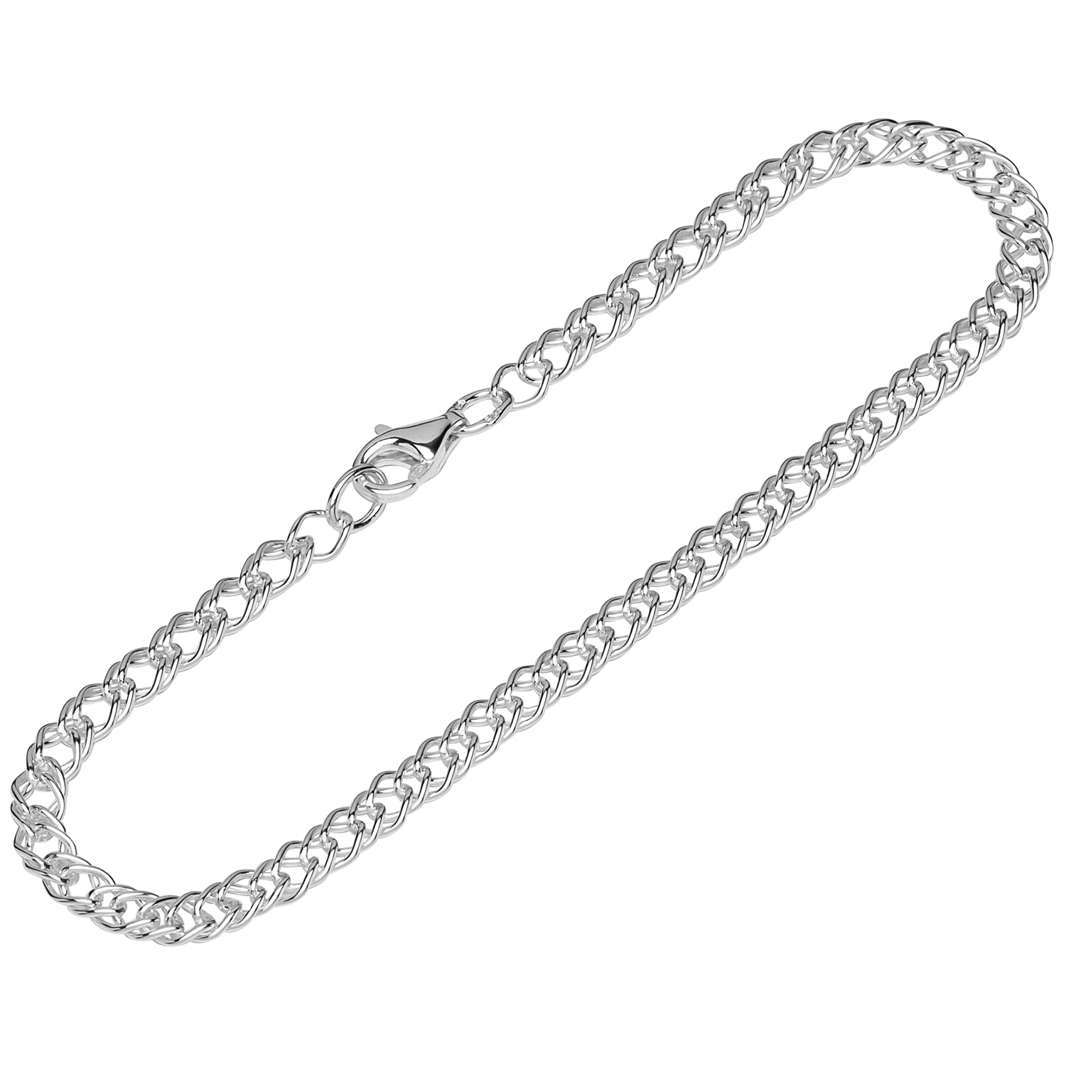 NKlaus bracelet 925 Sterling Silver 19cm double curb chain wide ladies chain 12579