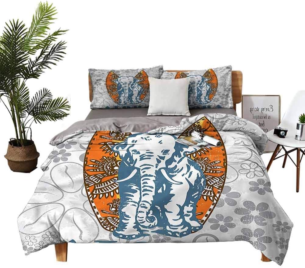 DRAGON VINES Flat Bed Sheet Pillowcase Surfboard and Elephant Queen Sheets Environmentally Friendly Printing W80 xL90