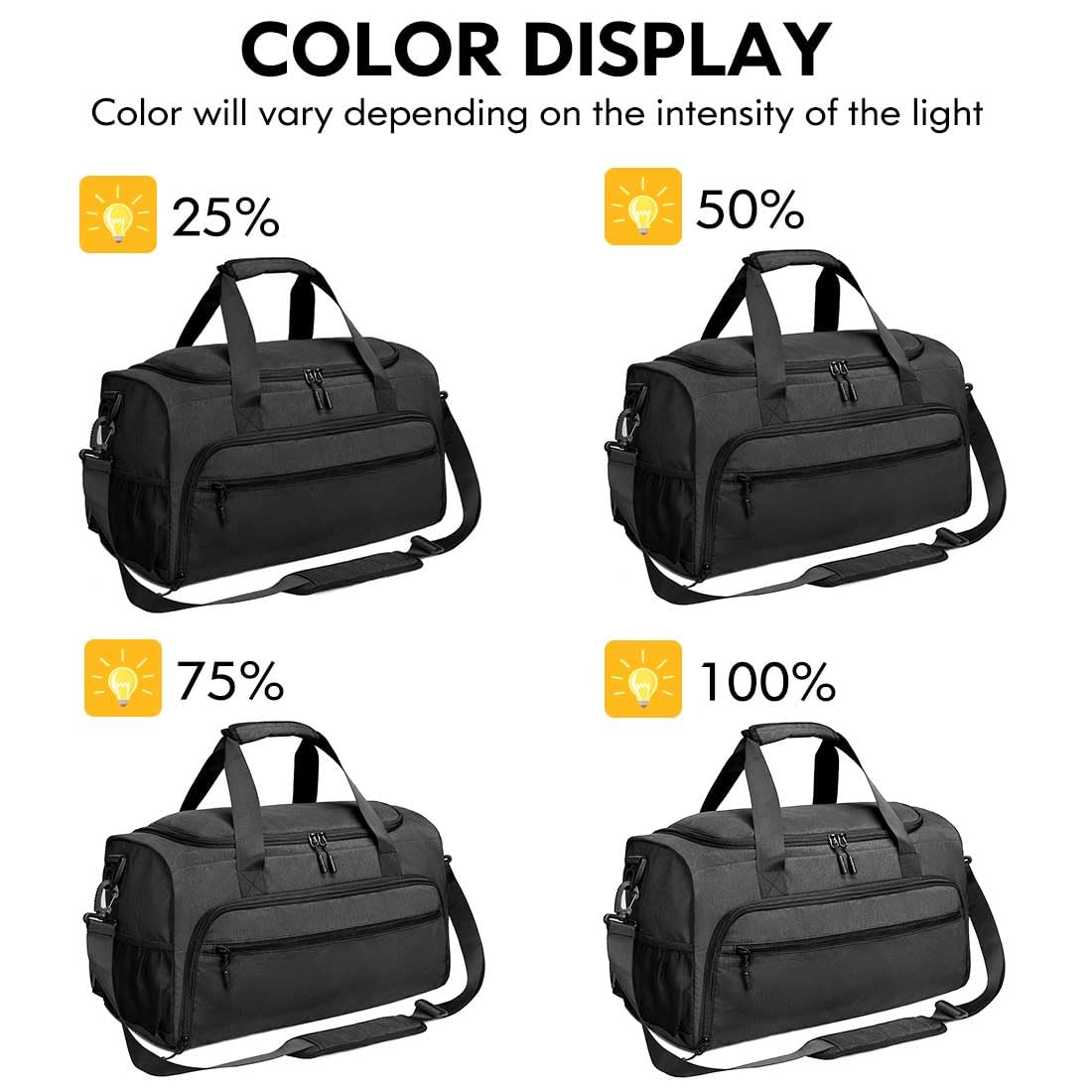 SOAEON Gym Bag for Men Women, Small Fitness Workout Sports Bag with Wet Pocket & Shoes Compartment, Water Resistant Overnight Weekender Duffel Bag