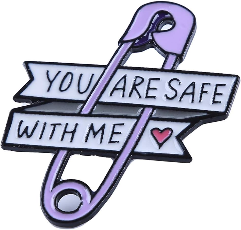 Creative You are Safe with Me Brooch Pin Enamel Badge Backpack Jacket Accessories Alloy Shirt Sweater Pin