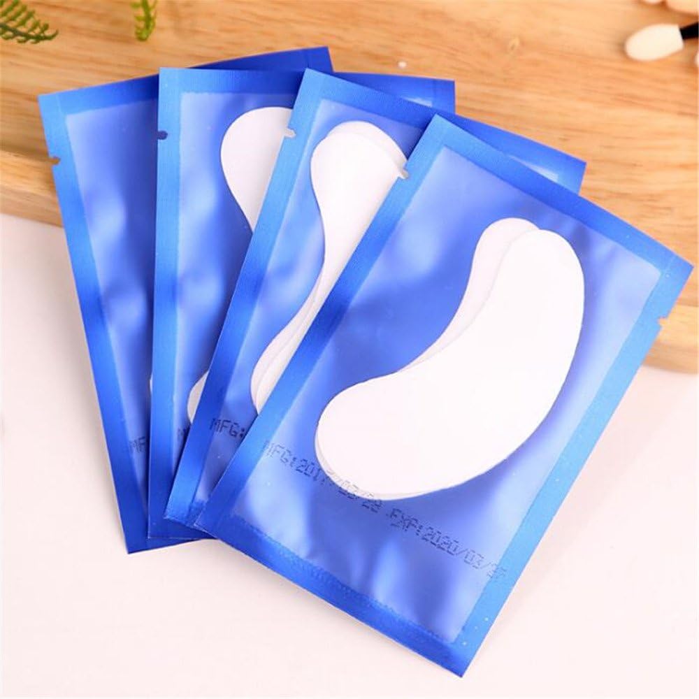 100 Pairs Set，Eye Gel Patches,Under Eye Pads Lint Free Lash Extension Eye Gel Patches for Eyelash Extension Eye Mask Beauty Tool (blue)