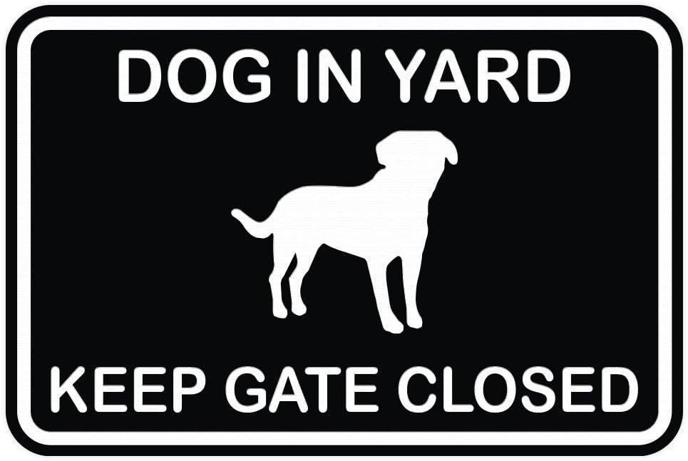 Signs ByLITA 'Dog In Yard Keep Gate Closed' Sign - Large 2 Pack, Red, Durable ABS Plastic - View #4
