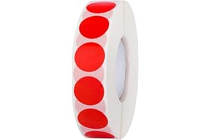 LUCKYHERN Pack of 2000 Round Color Coding Circle Dots Stickers Labels (3/4", Red)
