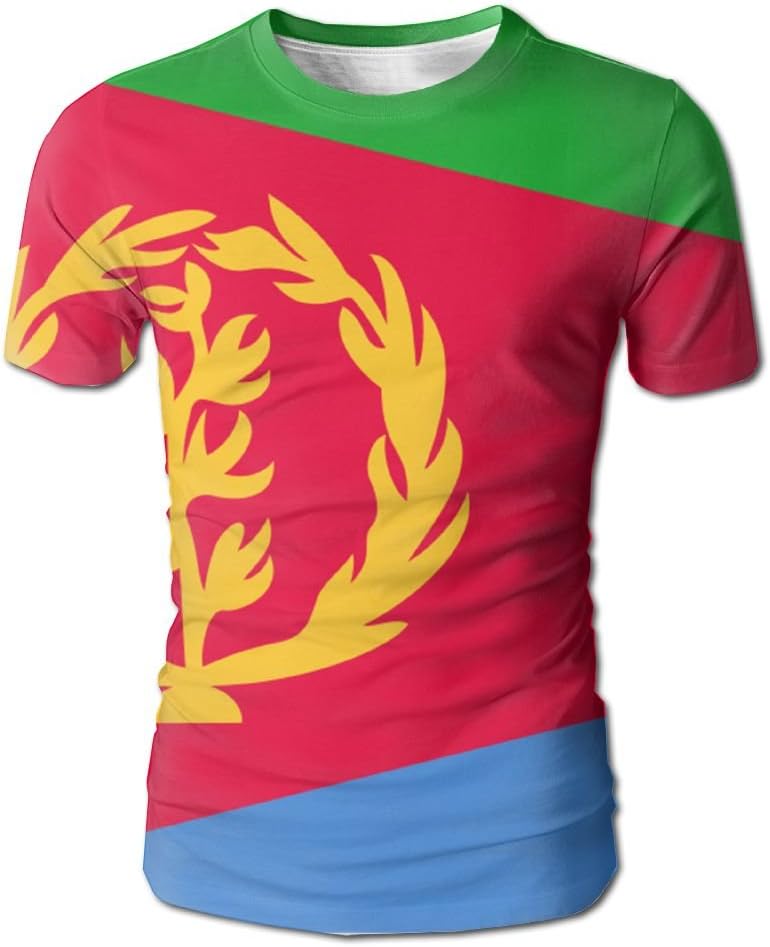MOALD7 Flag Of Eritrea Short Sleeves T-Shirt For Men Fashion Sports Tee