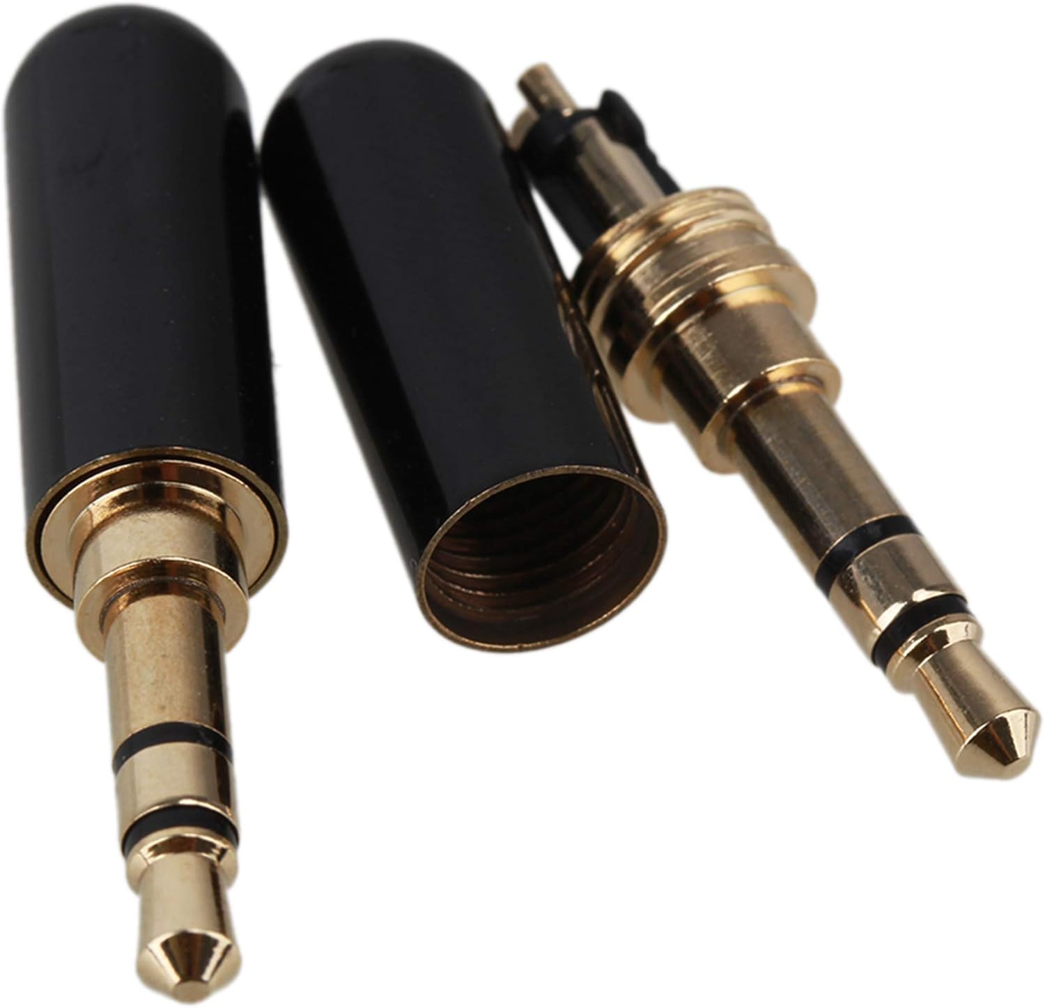 Mxfans 5x Black 3.5mm Male Plug Mini Jack 3 Pole Stereo Repair Audio ...